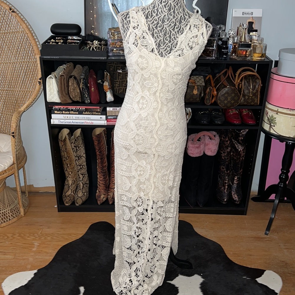 Chelsea & Violet cream lace maxi dress, size xs - Picture 11 of 11